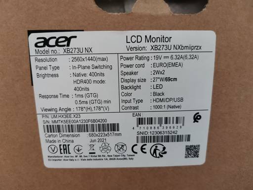 MechWarrior Online - Обзор монитора Acer, модель Predator XB273UNX